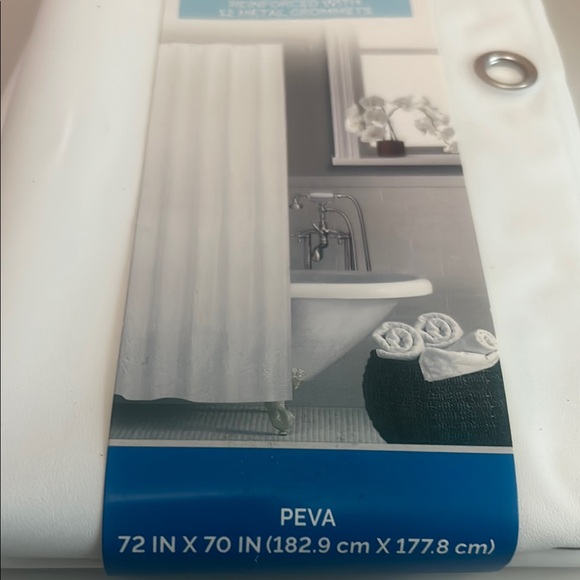 White Shower Curtain Liner - Picture 4 of 4